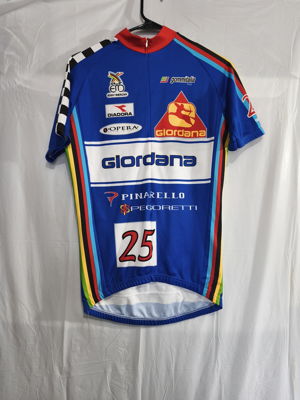 Giordana Men’s Blue Cycling Jersey with Multicolor Accents